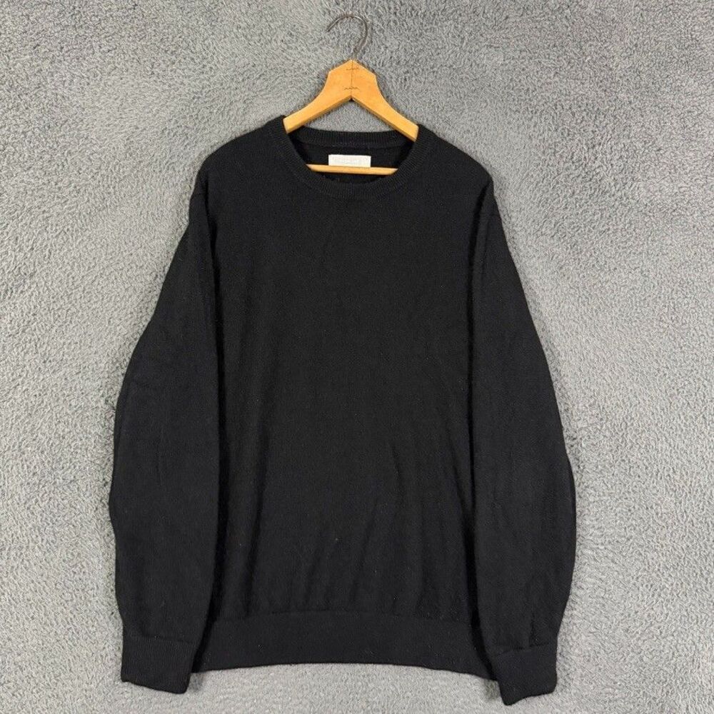 Everlane Sweater Mens Large Black 100% Cashmere Crew Neck Pull Over Long Sleeve